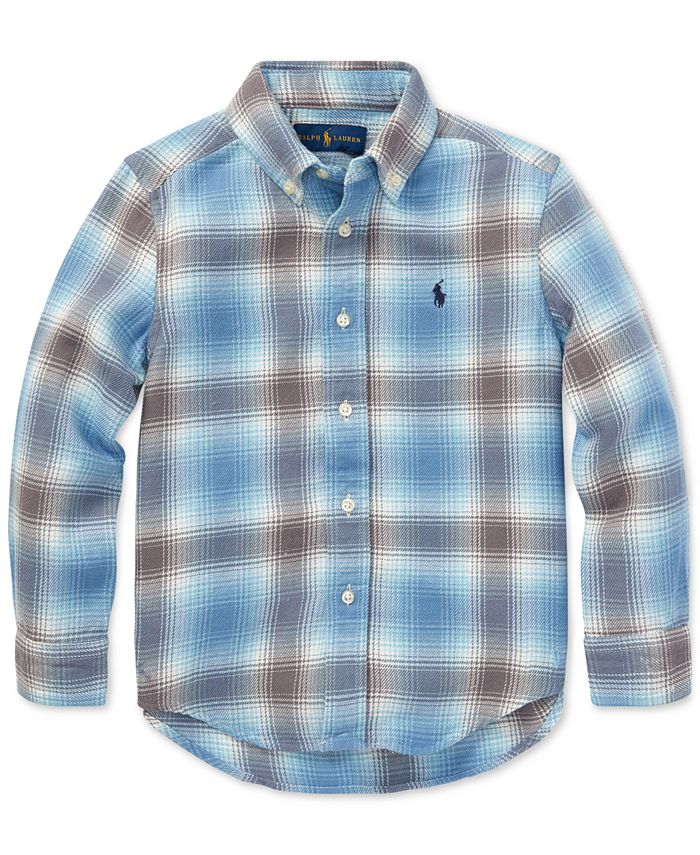 Polo Ralph Lauren Little Boys Plaid Cotton Twill Shirt Macy's