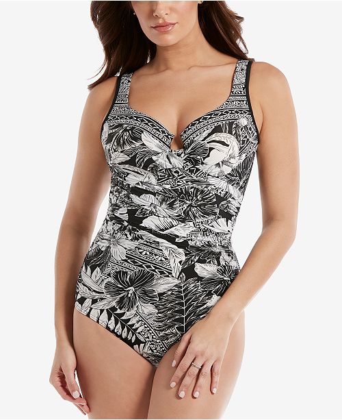 Miraclesuit Castaway Escape Printed OnePiece Allover Slimming Swimsuit