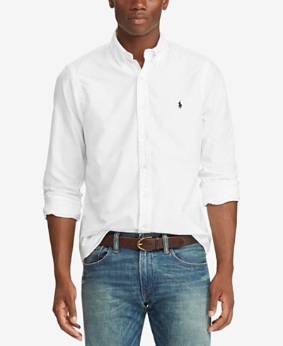 Polo Ralph Men's Garment-Dyed Oxford Shirt Reviews - Casual Button-Down Shirts - - Macy's