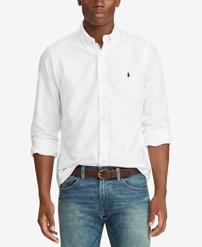 Polo Ralph Lauren Men's Garment-Dyed Oxford Shirt & Reviews - Casual Button-Down  Shirts - Men - Macy's