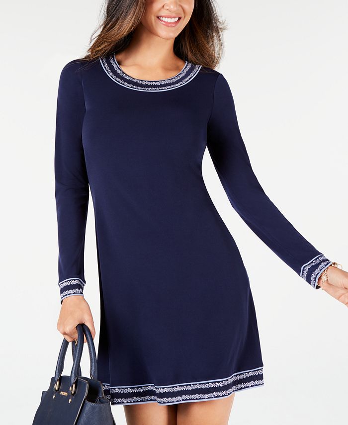 Michael Kors BorderPrint Dress, In Regular & Petite Sizes Macy's