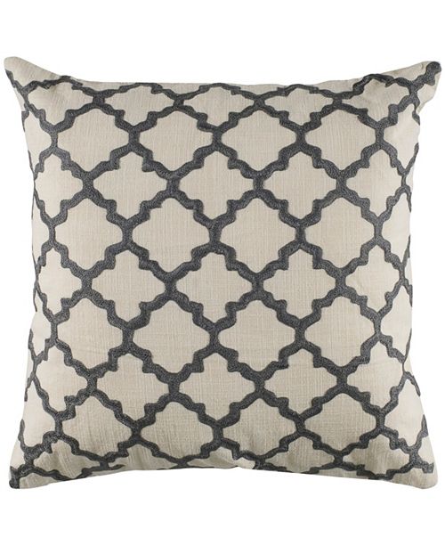 Rizzy Home 18 X 18 Moroccan Tile Pattern Embroidered Pillow