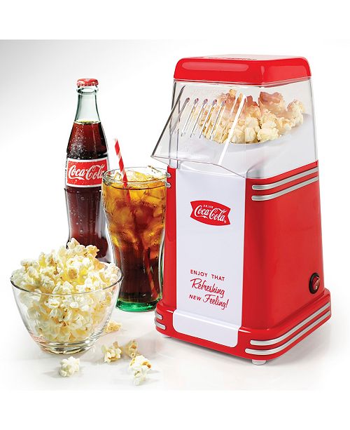 Nostalgia Coca Cola 8 Cup Hot Air Popcorn Maker Reviews Small