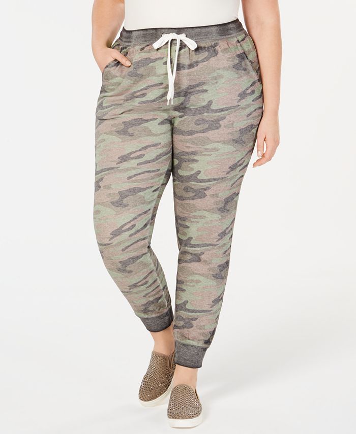 Planet Gold Plus Size Camo-Print Jogger Pants - Macy's