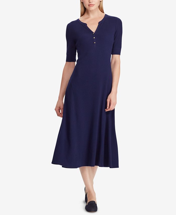 Lauren Ralph Lauren Cotton Fit Flare Dress Macy s