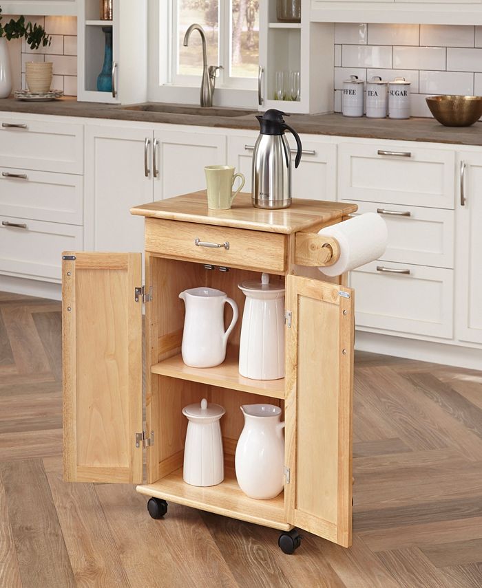 Home Styles Natural Breakfast Bar Kitchen Cart with Wood Top Macy's