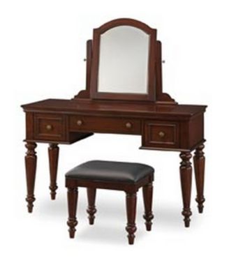 Home Styles - Lafayette Cherry Vanity Table and Bench