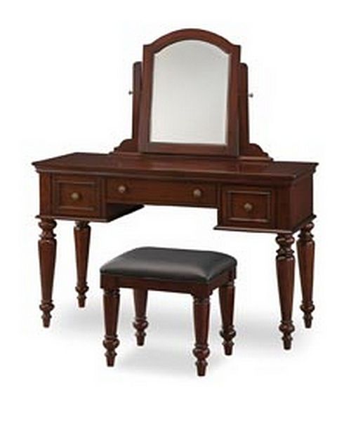 Home Styles Lafayette Cherry Vanity Table And Bench Reviews