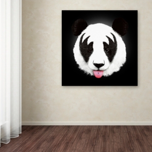 Trademark Global Robert Farkas 'kiss Of A Panda' Canvas Art, 18" X 18" In Open Misce