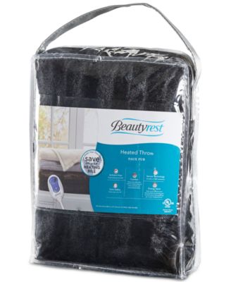 Duke Ribbed Electric Faux-Fur Throw, 50" x 70"