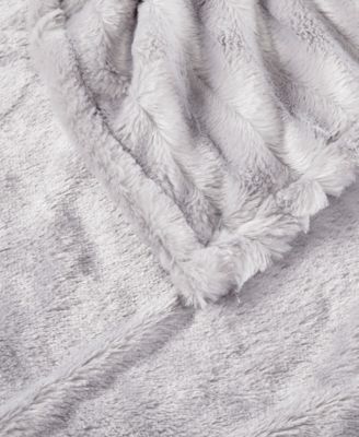 Duke Ribbed Electric Faux-Fur Throw, 50" x 70"