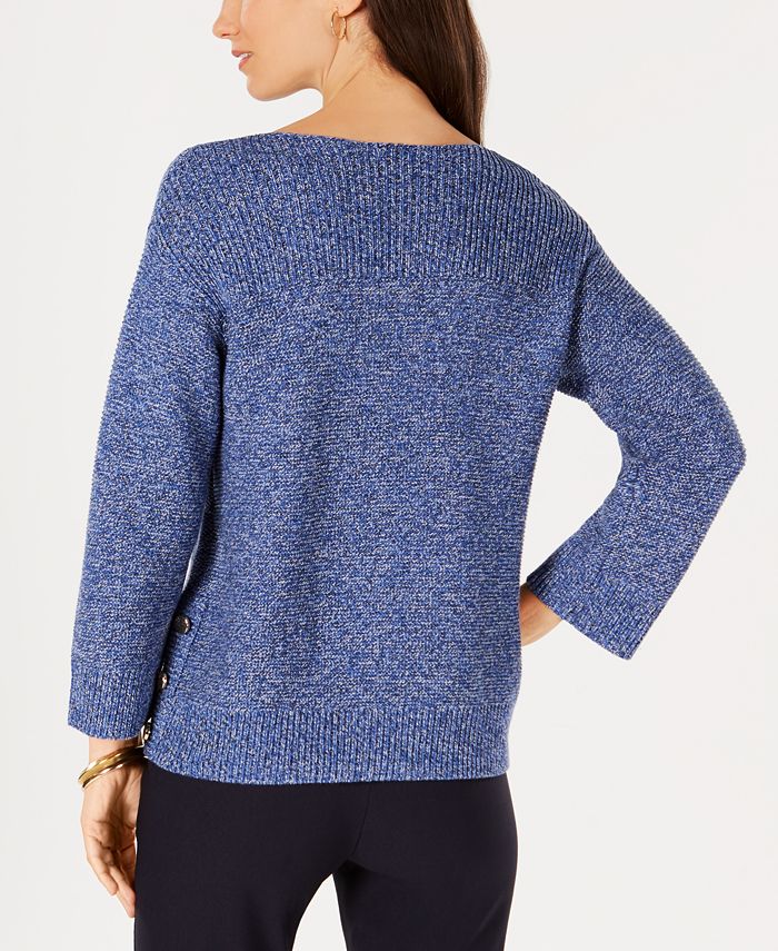 Charter Club Boat-Neck Marled-Knit Sweater, Created for Macy's ...