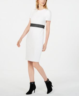Calvin Klein - Lace-Stripe Sheath Dress