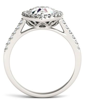 Moissanite Pear Halo Ring (2-5/8 ct. tw. Diamond Equivalent) in 14k White Gold