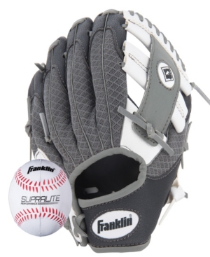 Shop Franklin Sports 9.5" Teeball Meshtek Glove & Ball Set Black/white/grey-left Handed In Black Grey