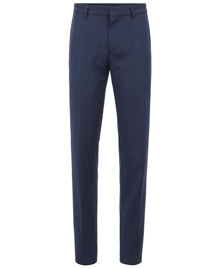 Hugo Boss BOSS Men's Slim-Fit Virgin Wool Flannel Trousers & Reviews ...