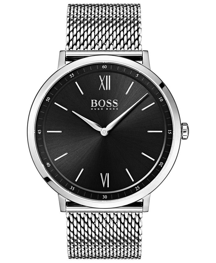 tuberculose Voorkomen samenvoegen BOSS Hugo Boss Men's Essential Ultra Slim Stainless Steel Mesh Bracelet  Watch 40mm & Reviews - All Watches - Jewelry & Watches - Macy's