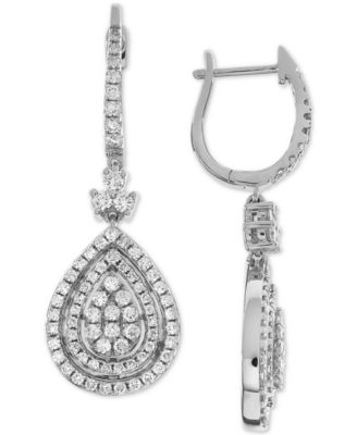 macys diamond halo drop earrings