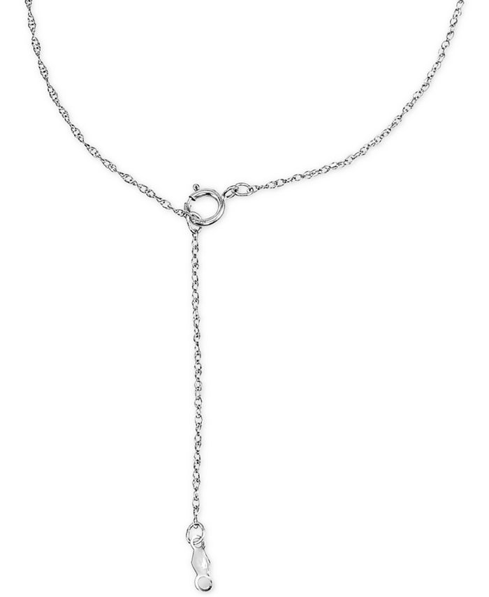 Macy's Diamond Halo Heart Adjustable Pendant Necklace (1/4 ct. t.w.) in ...