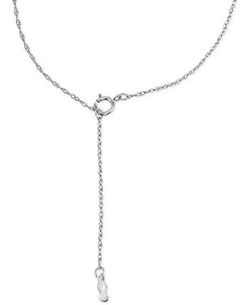 Macy's - Diamond Halo Cluster Adjustable Pendant Necklace (1/4 ct. t.w.) in 14k Gold