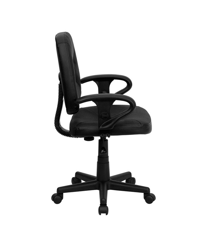 Flash Furniture MidBack Black Leather Ergonomic Swivel Task Chair With