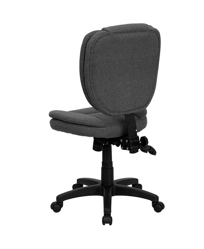 Flash Furniture MidBack Gray Fabric Multifunction Ergonomic Swivel