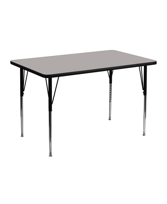 Flash Furniture 30''W X 48''L Rectangular Grey Hp Laminate Activity