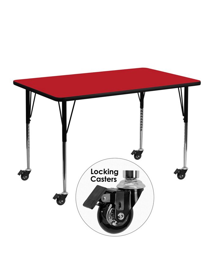 24''W x 48''L Rectangular HP Laminate Activity Table - Standard Height Adjustable Legs