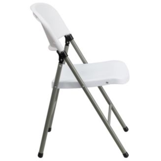 HERCULES Series 330 lb. Capacity Plastic Folding Chair with Charcoal Frame