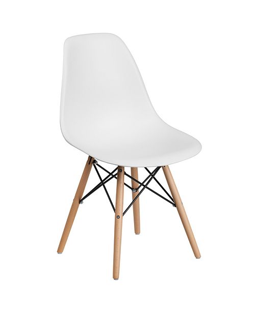 Flash Furniture Elon Series Plastic Chair With Wood Base
