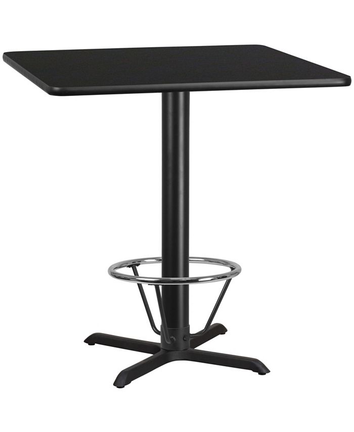 42'' Square Laminate Table Top with 33'' x 33'' Bar Height Table Base