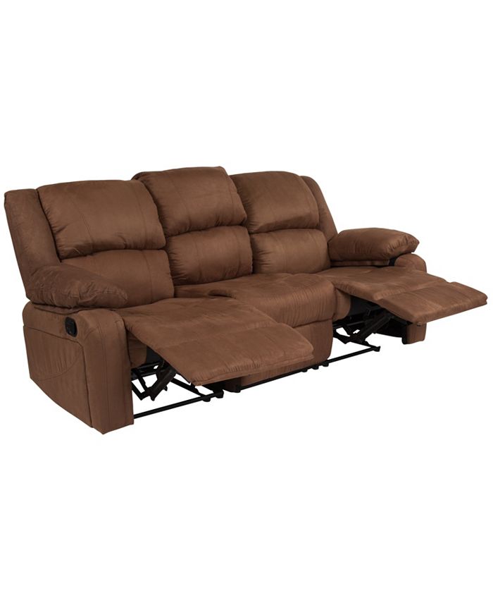Brown microfiber couch online with recliners