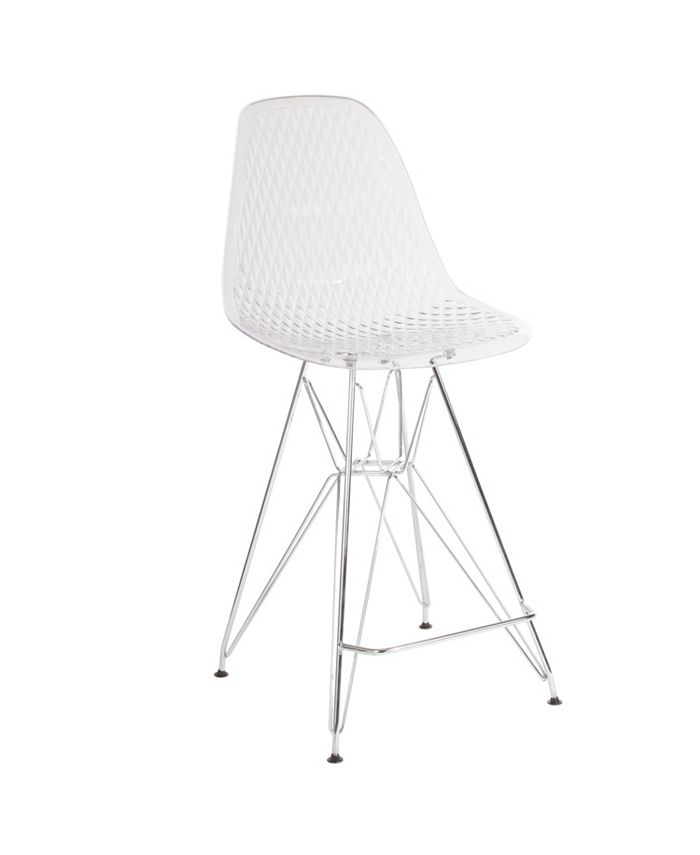 Flash Furniture 26" High Clear Acrylic Counter Height Stool With Chrome