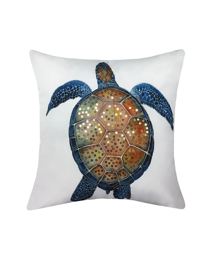 EdieHome Printed Turtle Outdoor Pillow Macy's