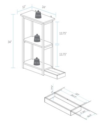 Adams 3 - Shelf Bookcase with Concealed Sliding Track, Concealment Furniture