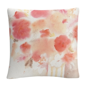 Baldwin Sheila Golden Pink Tones 3 Watercolor Abstracts Decorative Pillow, 16" X 16" In Multi