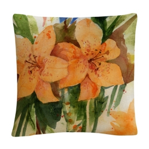 Baldwin Sheila Golden Tiger Lilies Orange Modern Decorative Pillow, 16" X 16" In Multi