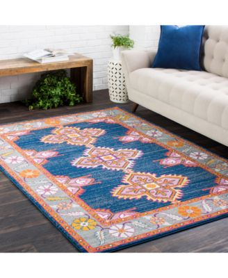 Harput HAP-1037 Dark Blue 2'7" x 7'3" Runner Area Rug