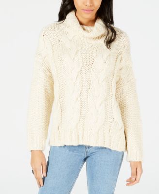 Moon River - Cable-Knit Cowl-Neck Sweater