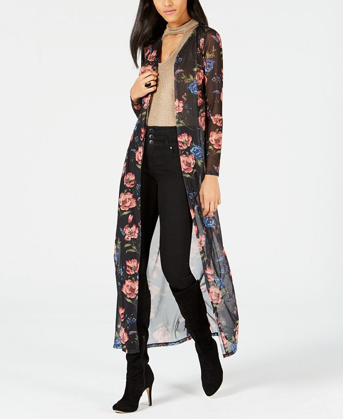 PROJECT 28 NYC Printed Sheer Open Front Duster Cardigan Macy s