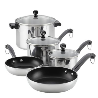 Farberware Classic Series Stainless Steel Nonstick 10-Piece Cookware Set