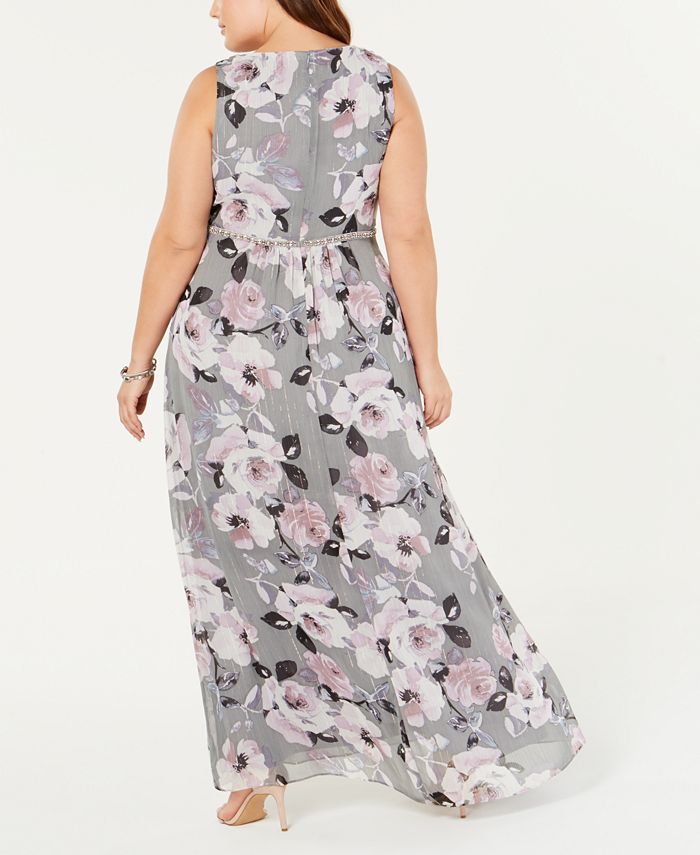 SL Fashions Plus Size Floral Maxi Gown & Reviews - Dresses - Plus Sizes ...