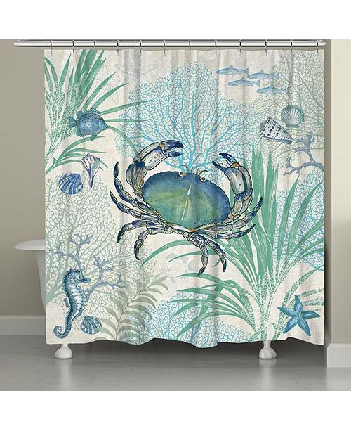 Laural Home Blue Crab Shower Curtain & Reviews Shower Curtains Bed