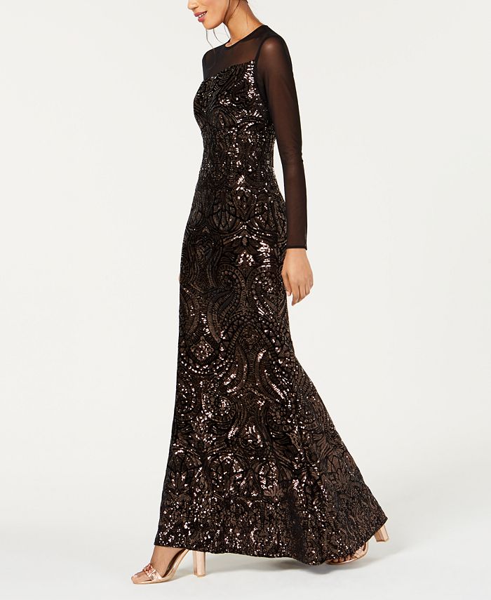betsy and adam sequin gown