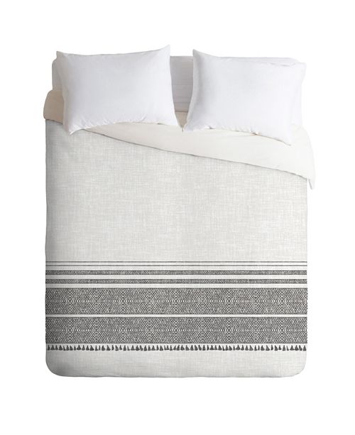 Deny Designs Holli Zollinger French Linen Charcoal Tassel Queen