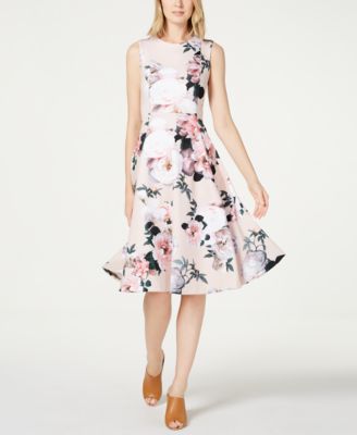 flared floral print dress