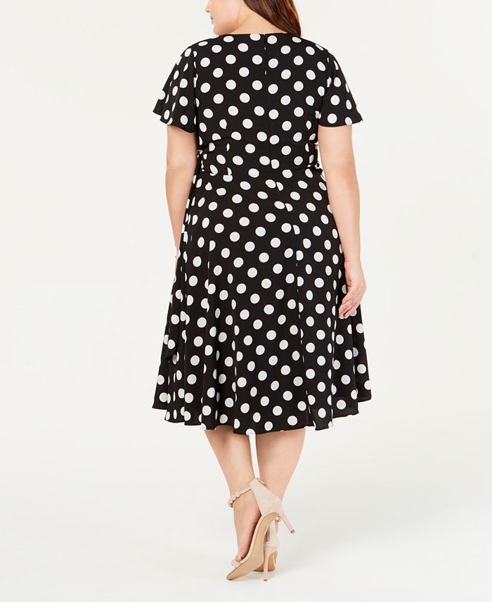 Jessica Howard Plus Size Polka-Dot Fit & Flare Dress - Macy's