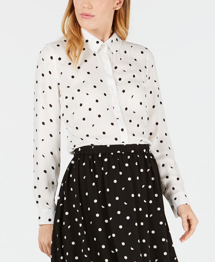 Maison Jules Polka-Dot Shirt, Created for Macy's & Reviews - Tops ...