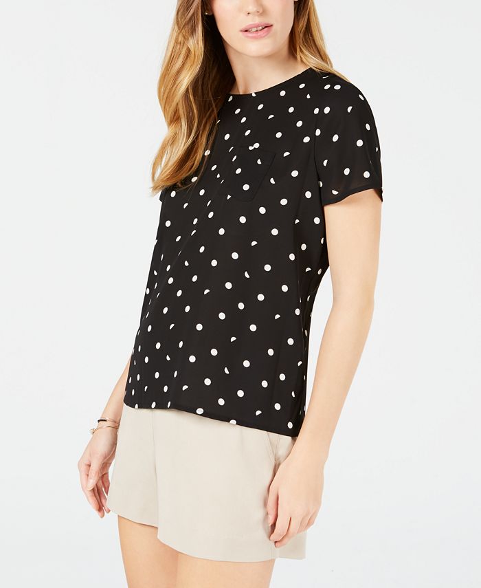 Maison Jules Polka-Dot Button-Back Top, Created for Macy's - Macy's