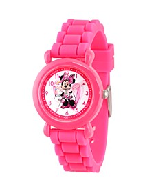 Disney Minnie Mouse Girls' Pink Plastic Time Teacher Watch
